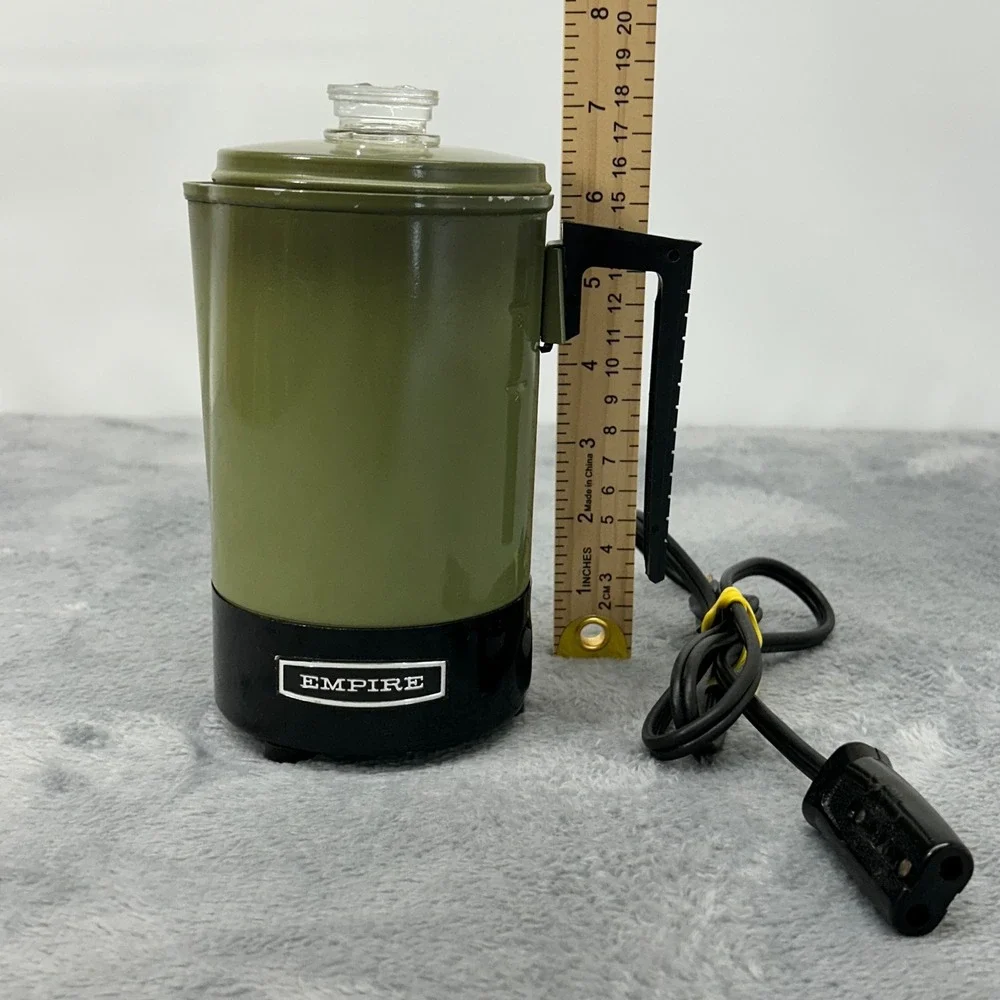 Vintage Empire Avocado Green Electric Coffee Percolator 2-3 Cup Model 74-11 1972